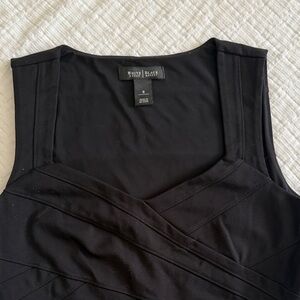 White House Black Market Black Sleeveless tiered Wrap-Front top, blouse, medium